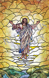 Ascension   stained glass church window film cling