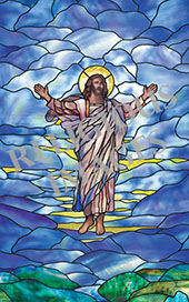 Ascension stained glass window film design