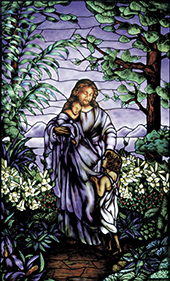jesus and the children stained glass church window