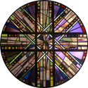 kaleidoscope decorative stained glass window film cling design