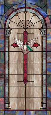 Decorative stained glass church window film decals designs IN12