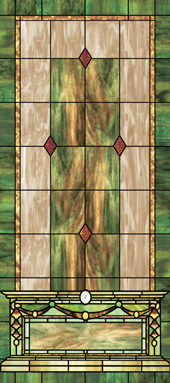 Decorative stained glass church window film cross designs IN1
