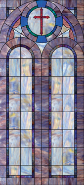 Decorative stained glass church window film decals designs IN36