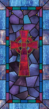 Decorative stained glass church window film decals designs IN46