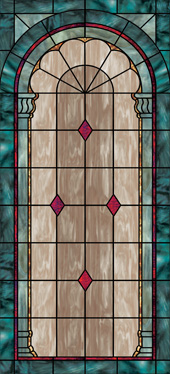 Decorative stained glass church window film decals designs IN50