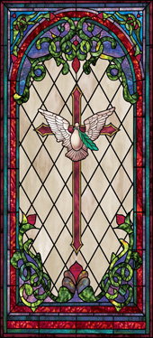 Decorative stained glass church window film decals designs IN54