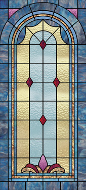 Decorative church window film cross design