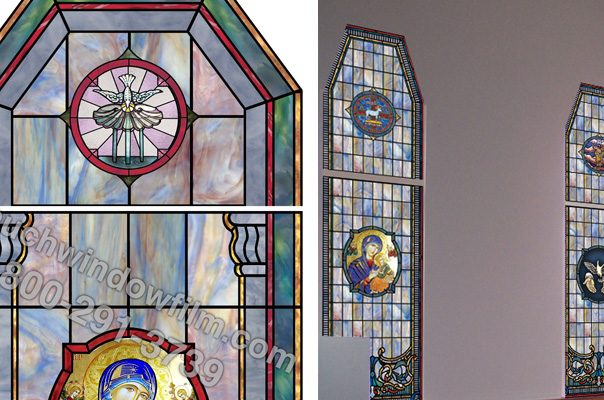 Custom stained glass church window design