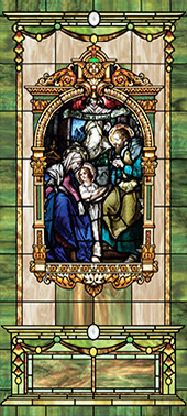 Decorative church stained glass window deluxe medallion UV film design IN-13