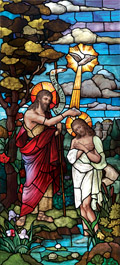 John the Baptist stained glass window film design