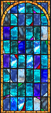 Stained glass applique film for church windows
