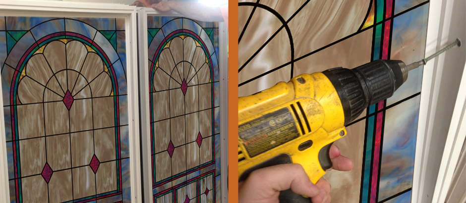 stained glass film window church vinyl decorative easy frames