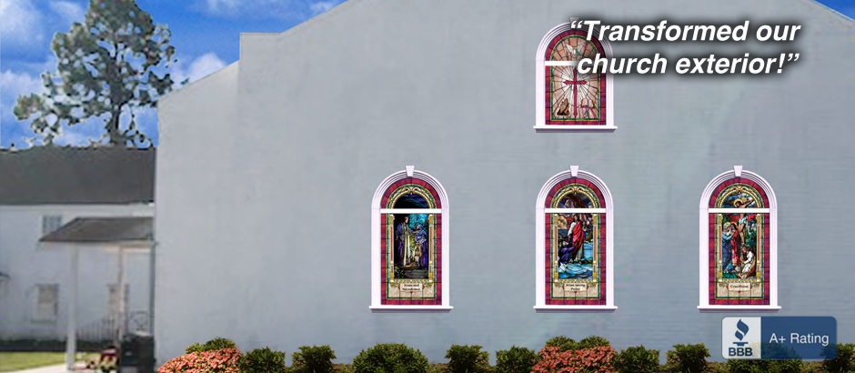 Church window cling testimonial