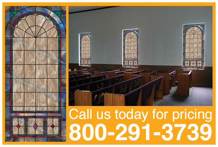 window film design IN-01 plain, beautiful stained glass cling, window tint for your church