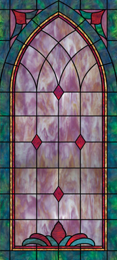 Decorative church window film clings cross design