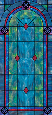 Decorative church window film clings cross design