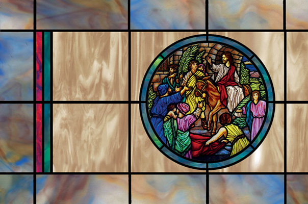 Decorative stained glass church window film custom design