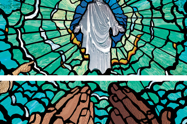 Decorative stained glass church window film custom design