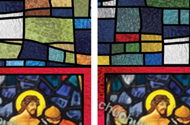 Decorative church window film custom design