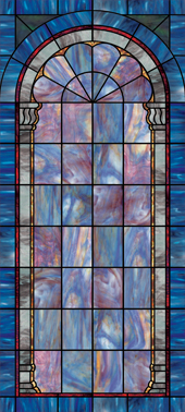 Stained glass applique film for church windows
