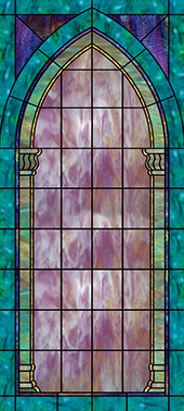 Stained glass applique film for church windows