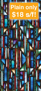 Stained glass applique film for church windows