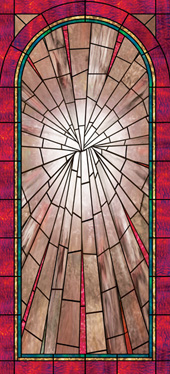 Stained glass applique film for church windows