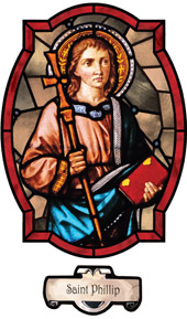 decorative stained glass window film Saint Phillip