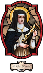 decorative stained glass window film saint Rita of Cascia