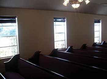 Before Illuminado decorative window film from church window film