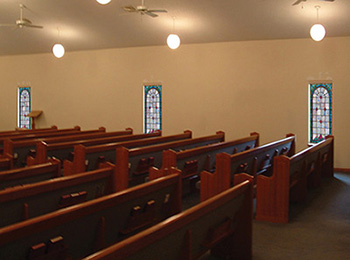 window film proposal decorative Stained glass church window film appliqués in a setting