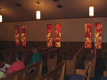 window film proposal Before Illuminado decorative window film from church window film